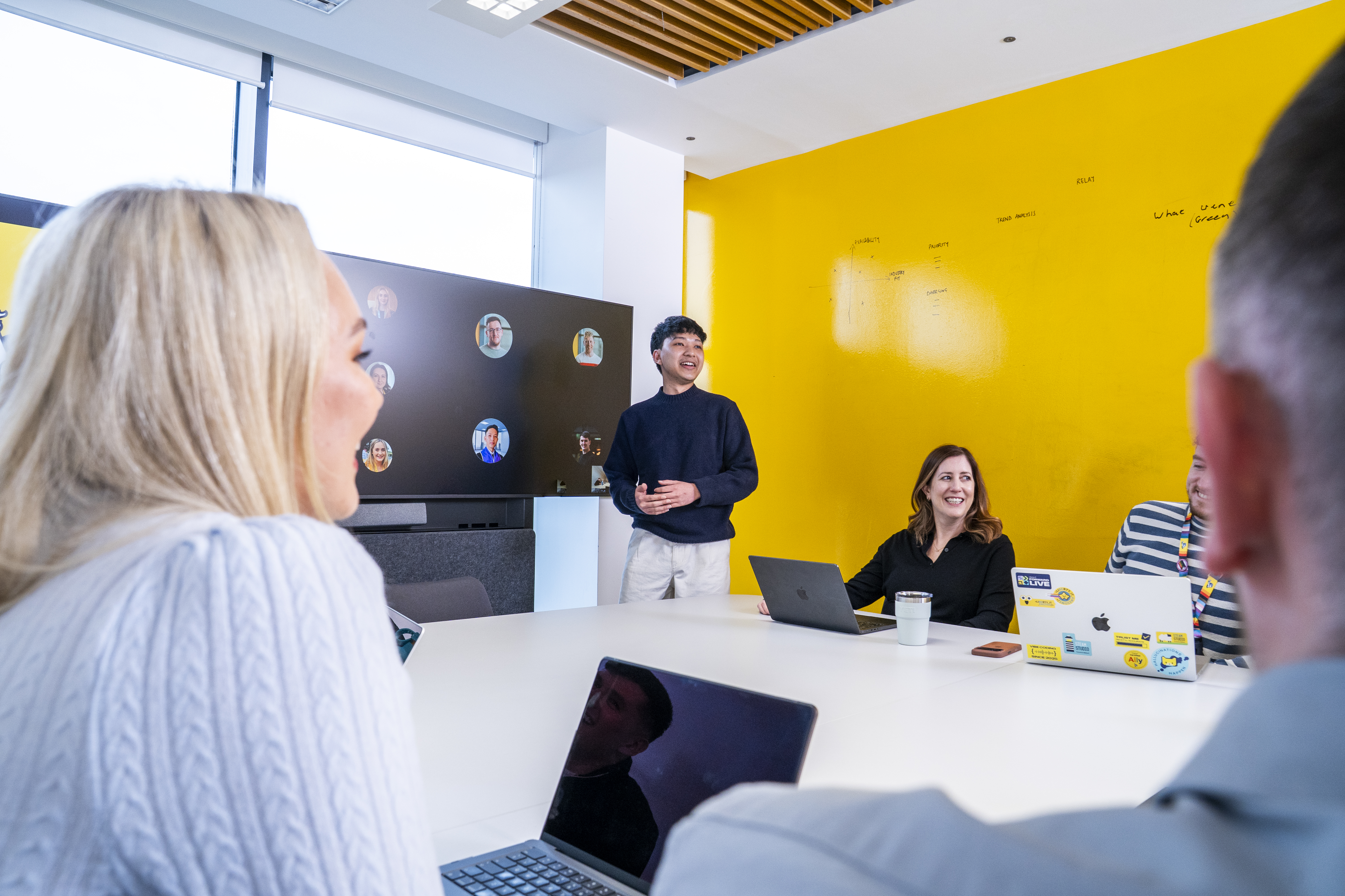 Group of employees participating in a meeting