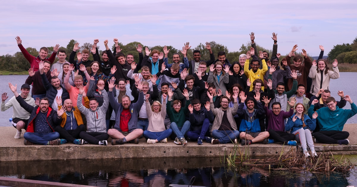 Group photo from weekend away at Lough Erne