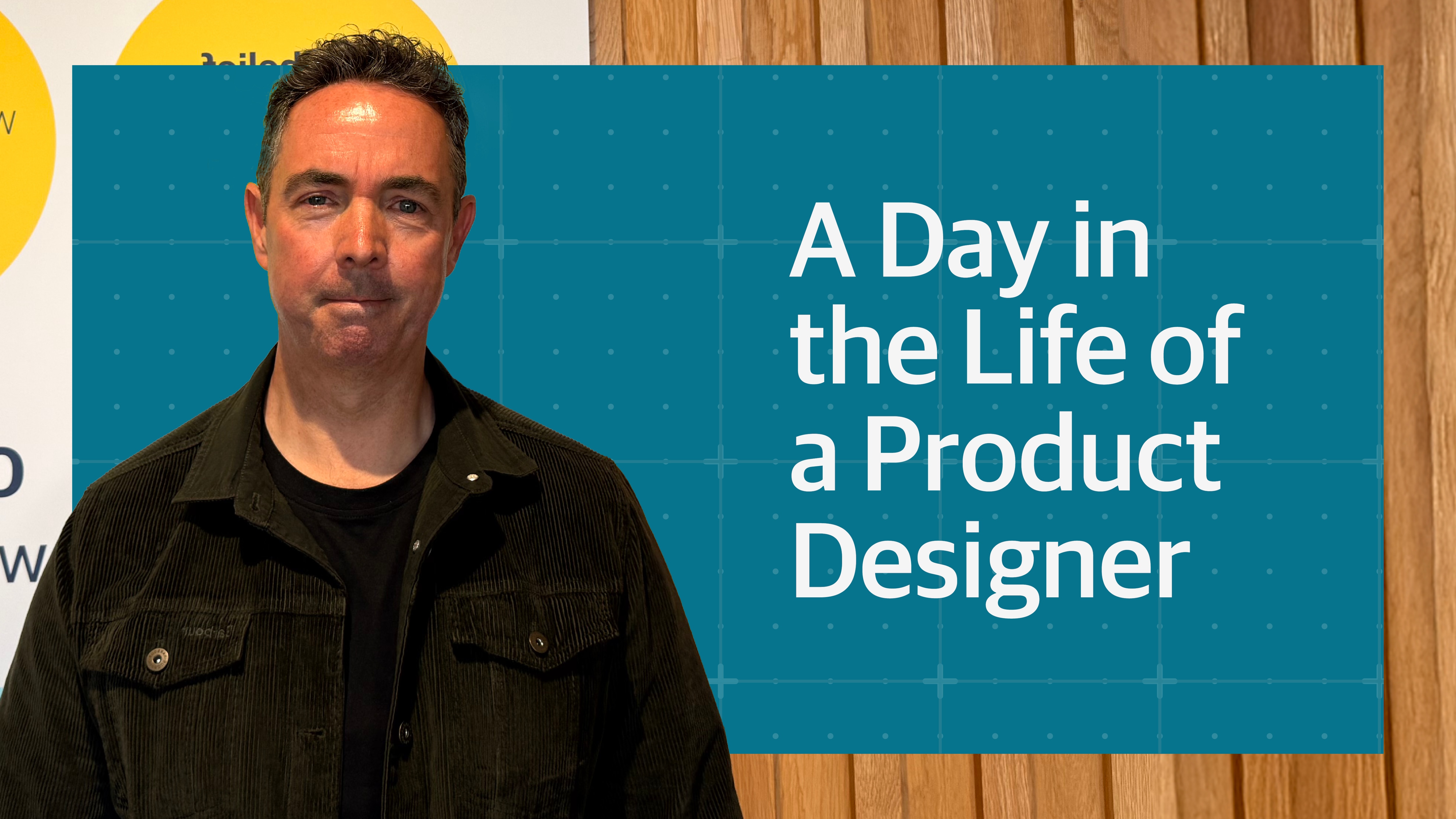 A picture of Philip with text 'A day in the life of a product designer'